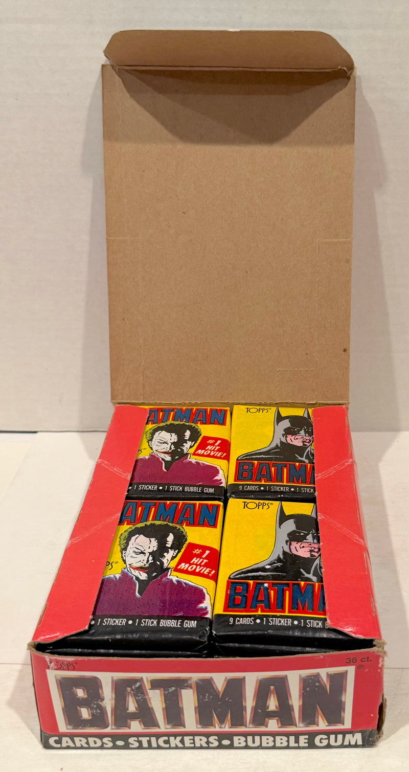 Batman Movie Series 1 Vintage Trading Wax Trading Card Box 36 Packs Topps 1989
