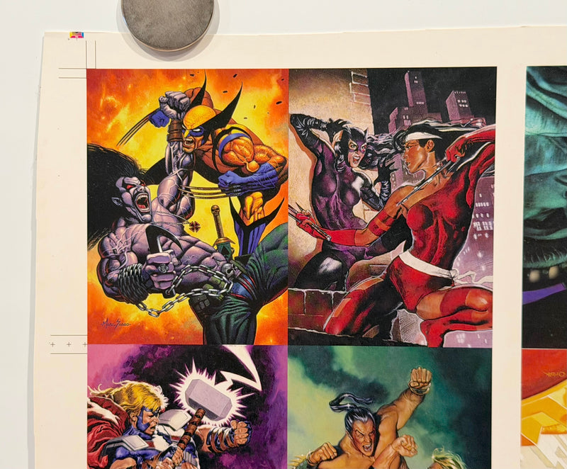 1995 DC Versus Marvel Holo F/X Chase Card Set Uncut Press Sheet of 12