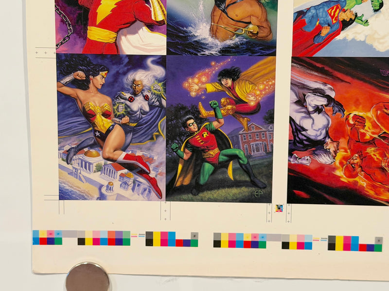 1995 DC Versus Marvel Holo F/X Chase Card Set Uncut Press Sheet of 12