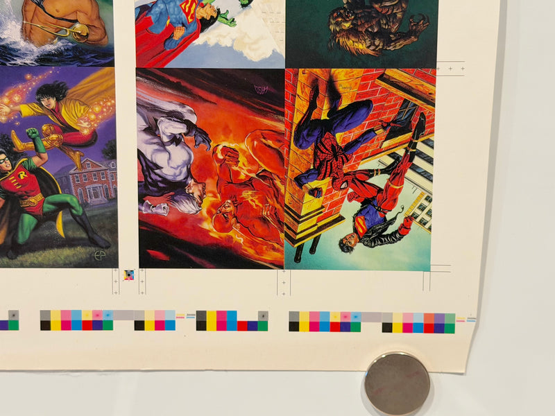 1995 DC Versus Marvel Holo F/X Chase Card Set Uncut Press Sheet of 12