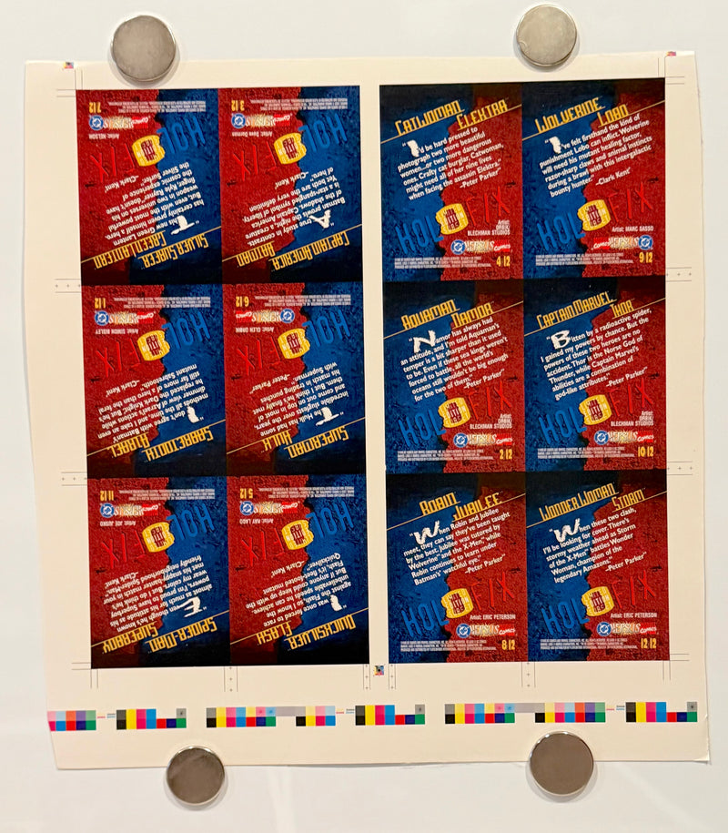 1995 DC Versus Marvel Holo F/X Chase Card Set Uncut Press Sheet of 12