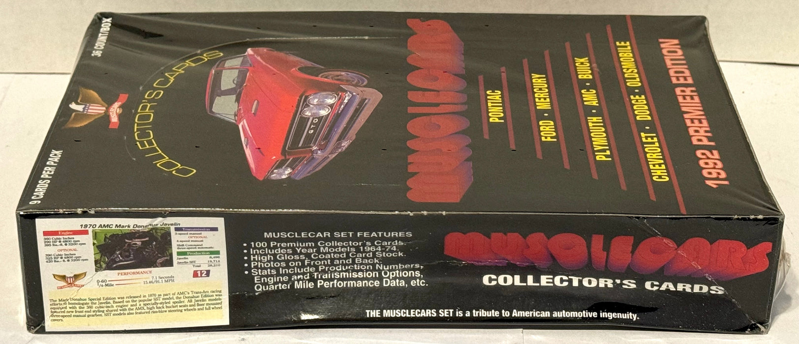 1992 Musclecars I Premier Trading Card Box 36 Packs Factory Sealed   - TvMovieCards.com