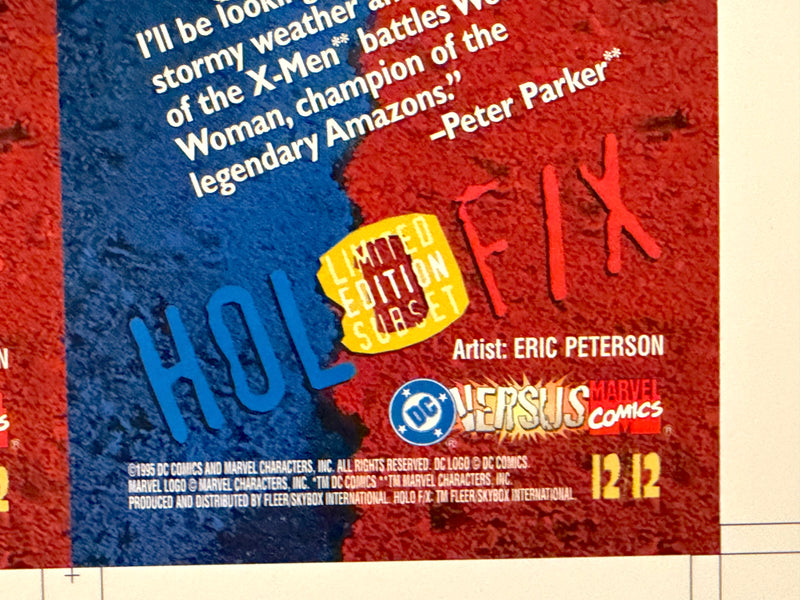 1995 DC Versus Marvel Holo F/X Chase Card Set Uncut Press Sheet of 12