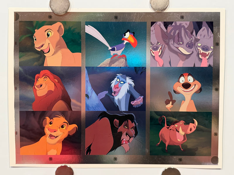 1994 Lion King Series 1 Disney Movie Foil Card Set F1-F9 Uncut Press Sheet of 9
