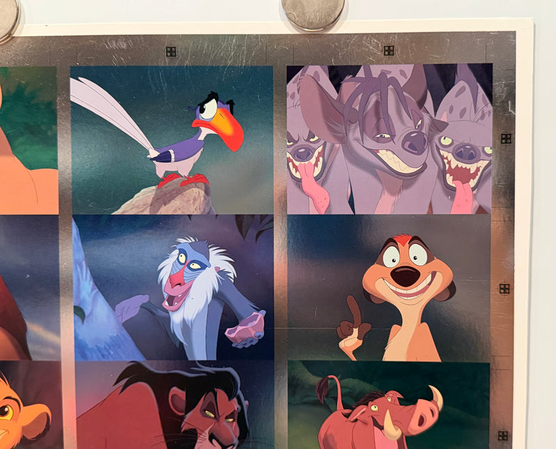 1994 Lion King Series 1 Disney Movie Foil Card Set F1-F9 Uncut Press Sheet of 9