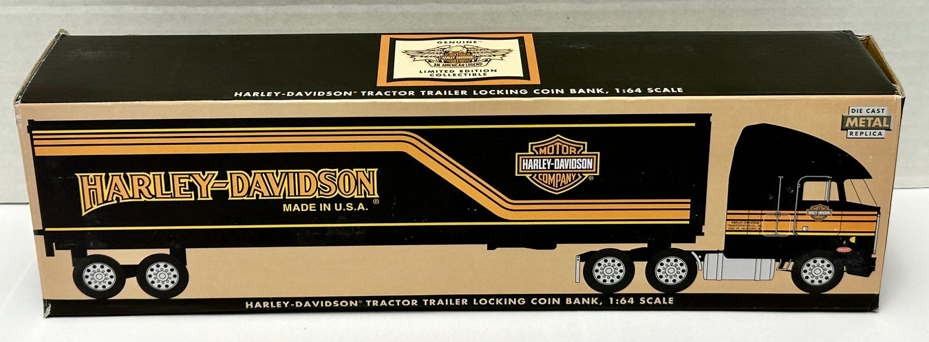 Liberty Classics Harley Davidson Semi Tractor Trailer Locking Coin Bank 1:64 Die - TvMovieCards.com