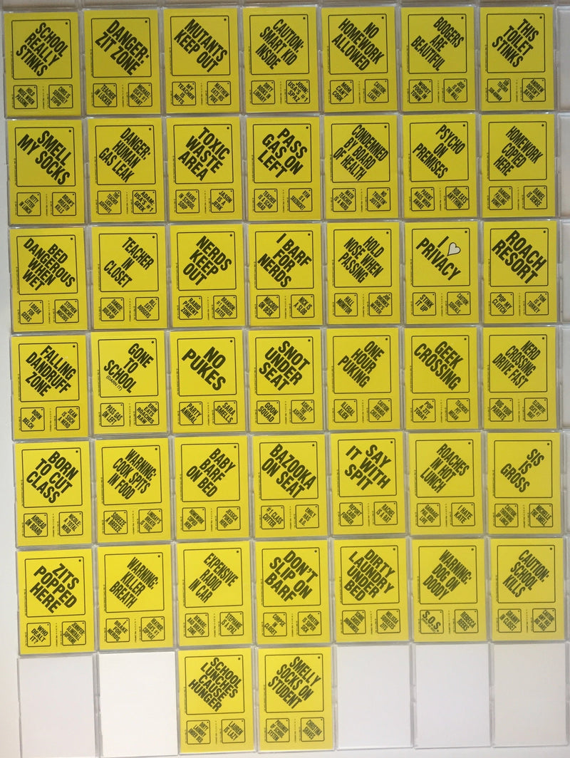 Snotty Signs Vintage Sticker Card Set 44 Sticker Cards Topps 1986   - TvMovieCards.com