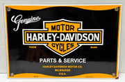 Vintage Harley Davidson Motorcyles Dealer Porcelain Enamel Gas Pump Sign 12"x8"   - TvMovieCards.com