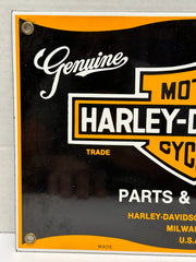 Vintage Harley Davidson Motorcyles Dealer Porcelain Enamel Gas Pump Sign 12"x8"   - TvMovieCards.com