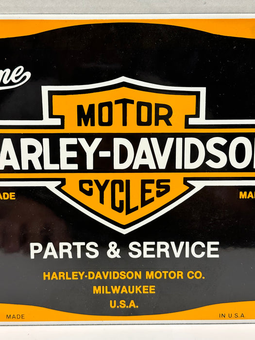 Vintage Harley Davidson Motorcyles Dealer Porcelain Enamel Gas Pump Sign 12"x8"   - TvMovieCards.com