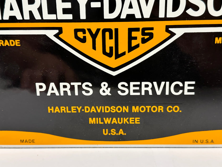 Vintage Harley Davidson Motorcyles Dealer Porcelain Enamel Gas Pump Sign 12"x8"   - TvMovieCards.com