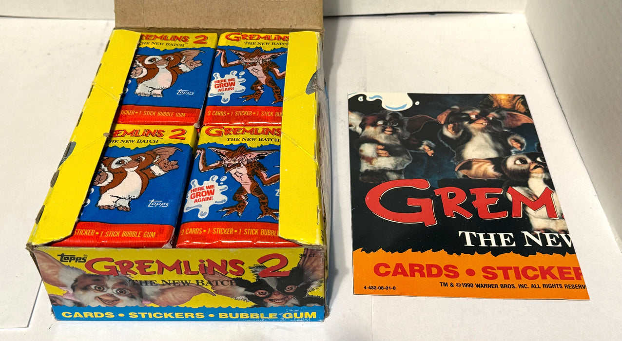 1990 Topps Gremlins 2 Movie Vintage FULL 36 Pack Trading Card Wax Box   - TvMovieCards.com