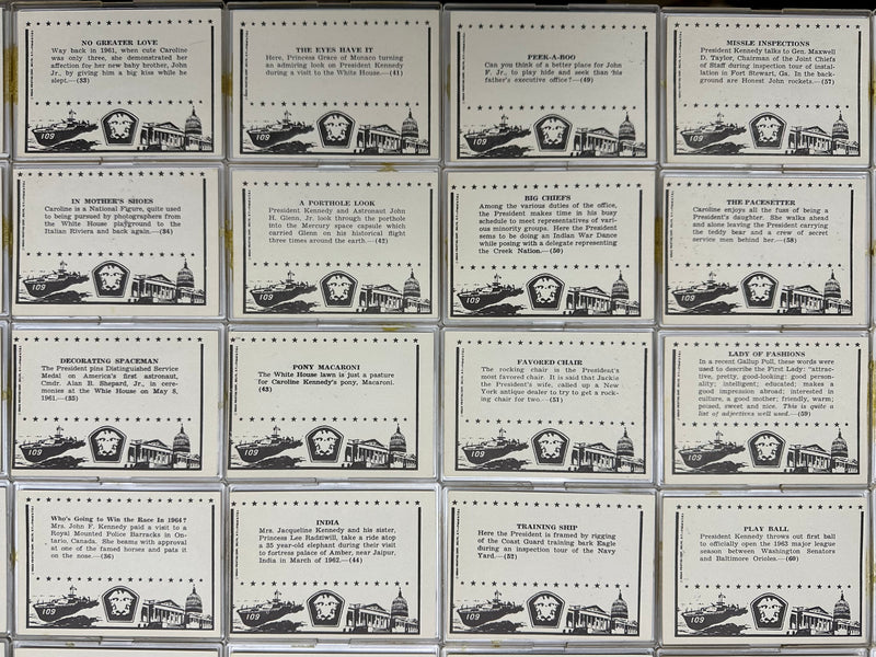 President John F. Kennedy JFK Vintage Trading Card Set 64/64 Cards Rosan 1963   - TvMovieCards.com
