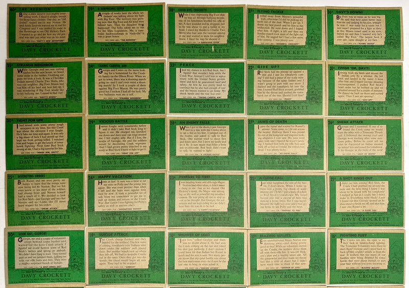 1956 Davy Crockett Series 1 Green Back Trading Card Set of 80 Cards Topps   - TvMovieCards.com