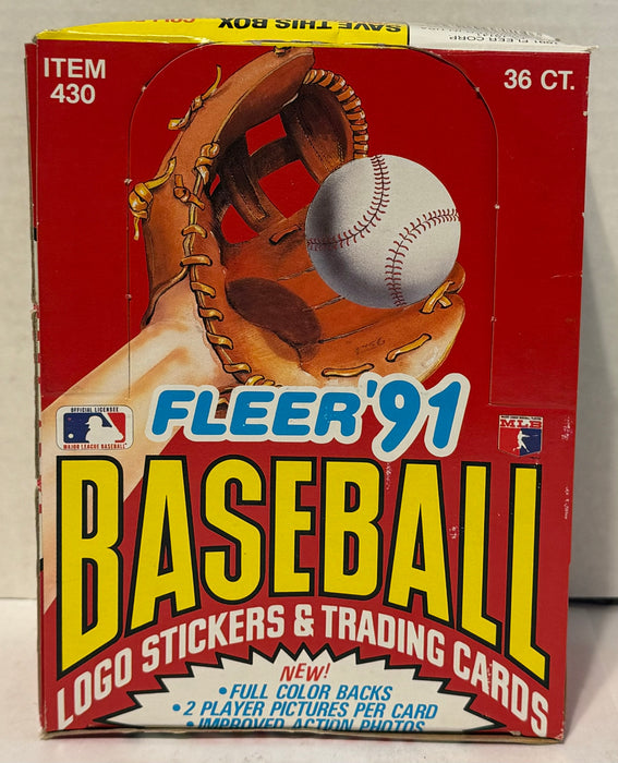 1991 Fleer '91 Baseball MLB Trading Card Box 36ct Factory Sealed Packs   - TvMovieCards.com