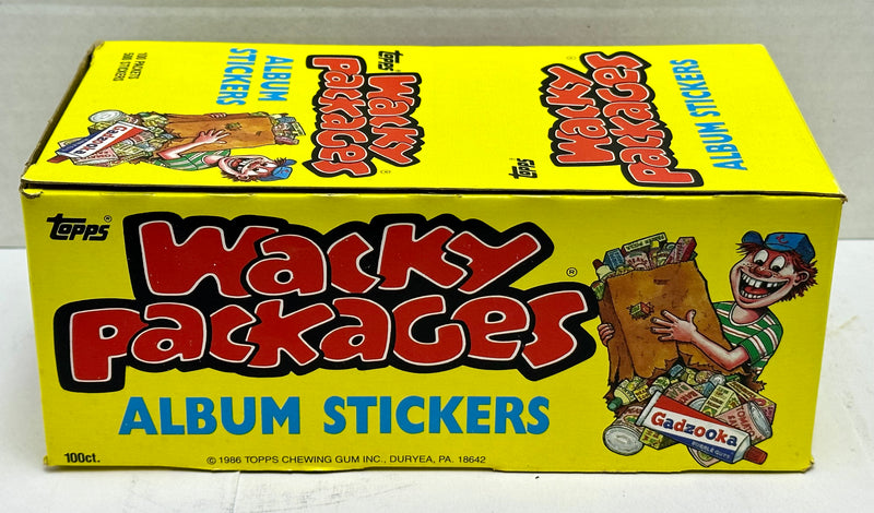 Wacky Packages 1986 Album Stickers Card Box 100 Sealed Packs X-out Topps - TvMovieCards.com
