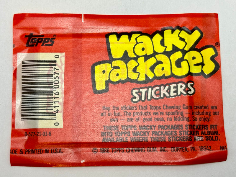 Wacky Packages 1986 Album Stickers Card Box 100 Sealed Packs X-out Topps - TvMovieCards.com
