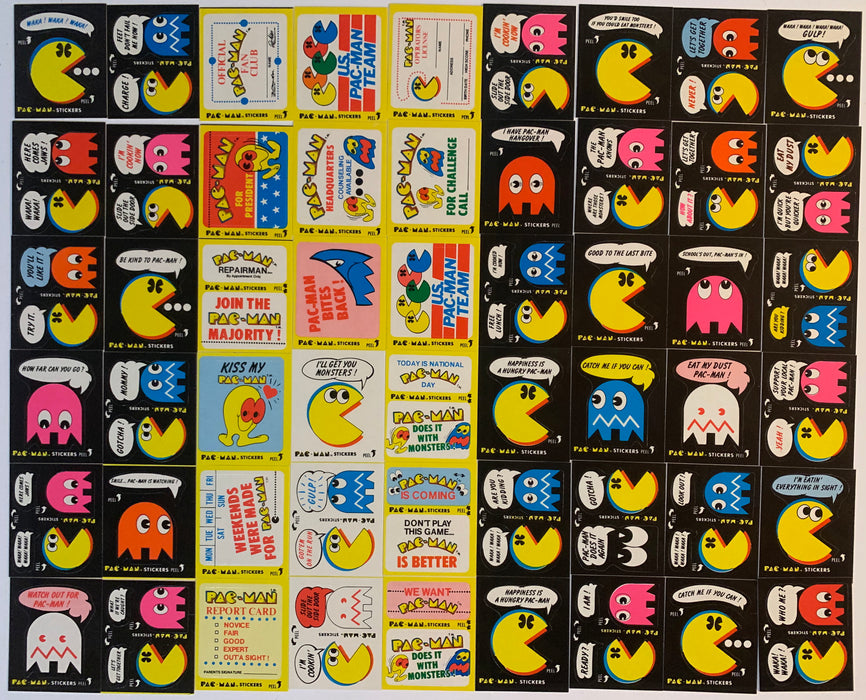 . Pac-man Sticker Vintage Trading Sticker Card Set 54 Cards Fleer 1980   - TvMovieCards.com