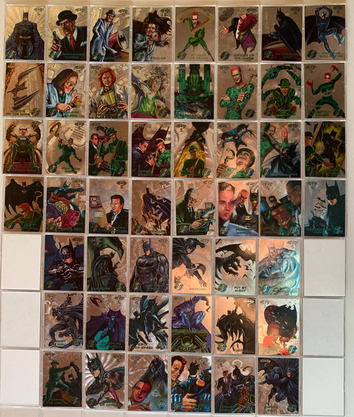Batman Forever Metal Silver Flasher Chase Card Set of 100 Cards Fleer 1995   - TvMovieCards.com