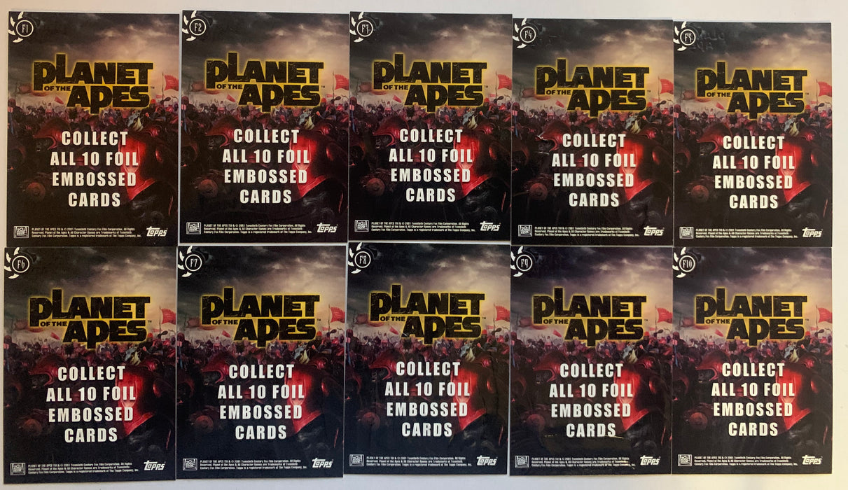 Planet of the Apes Movie Foil Embossed Chase Card Set 10 Cards F1 - F10 2001 Topps   - TvMovieCards.com