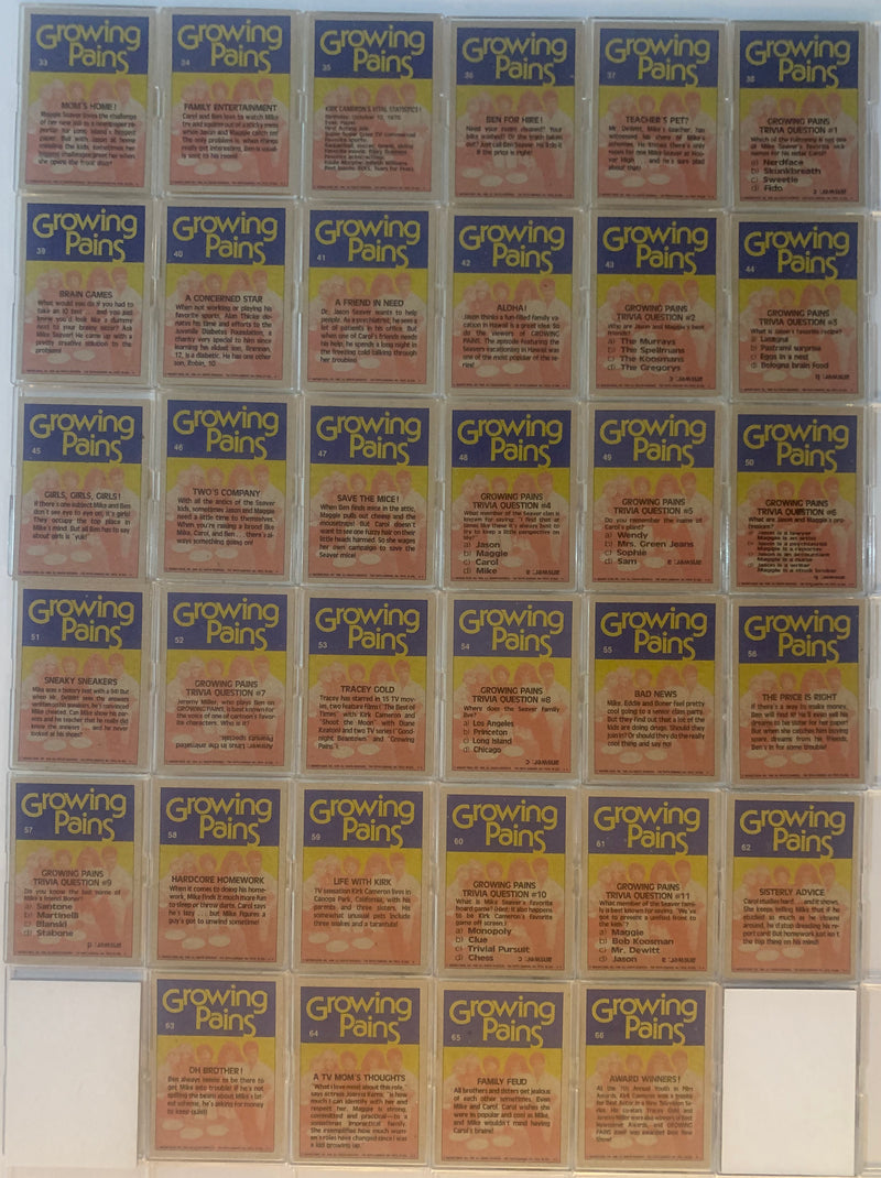Growing Pains Vintage Base Card Set 66 Cards  Topps 1988   - TvMovieCards.com