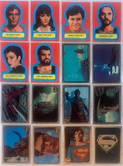 Superman Movie One series 2 Sticker Trading Card Set 16 Sticker Cards Topps 1978   - TvMovieCards.com