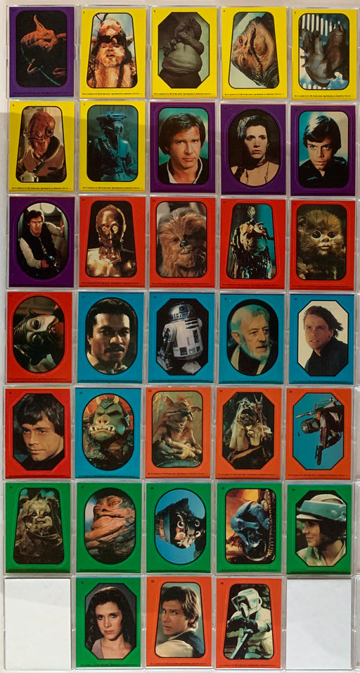 Star Wars Return of the Jedi Series 1 Vintage Sticker Card Set 33 Stickers   - TvMovieCards.com