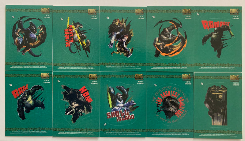 King Kong 8th Wonder of World Sticker Puzzle Chase Card Set 10 stickers Topps 20 - TvMovieCards.com