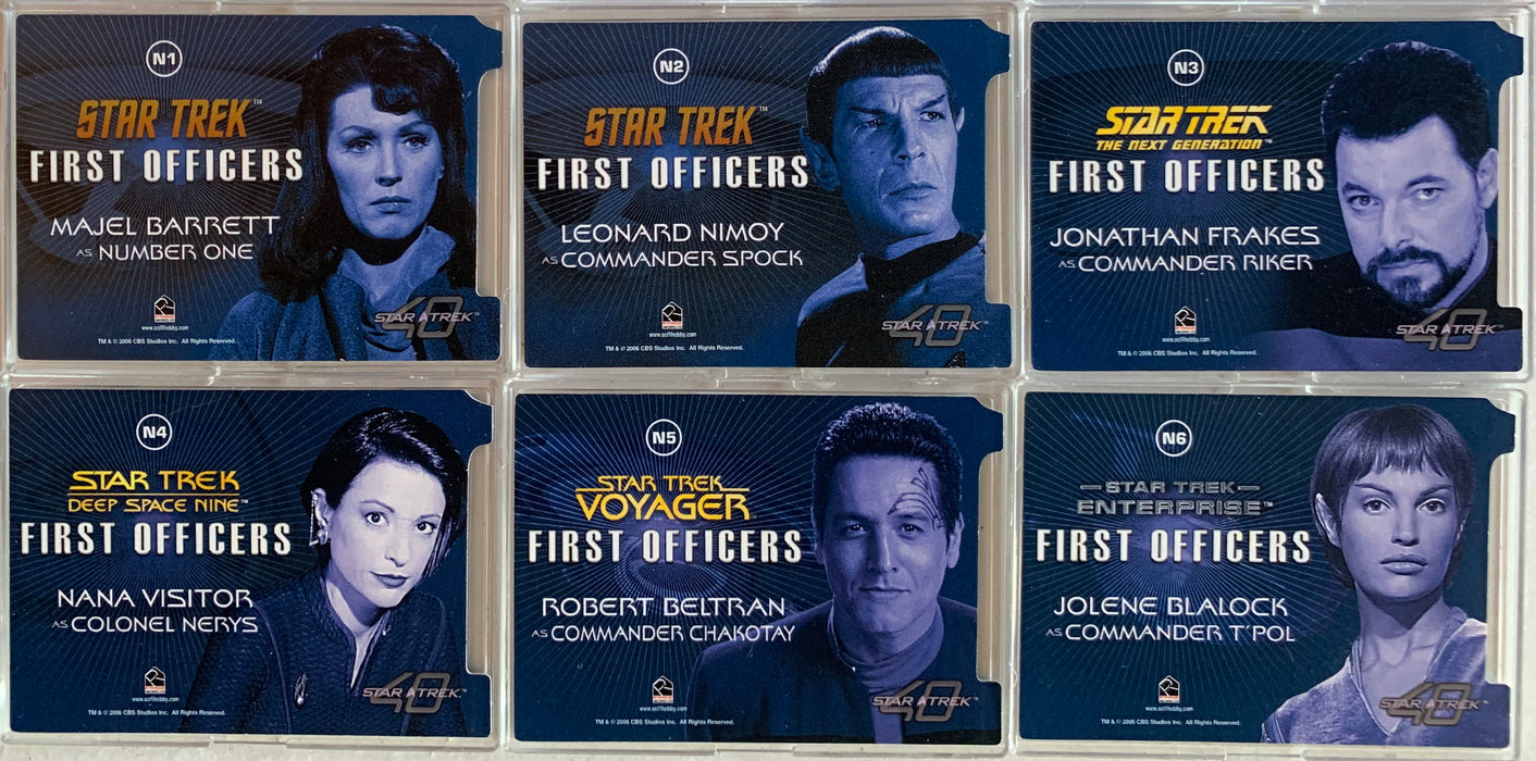 Star Trek TOS 40 Celebrating 40 Years First Officers Chase Card Set 6 cards N1 - N6 2006   - TvMovieCards.com