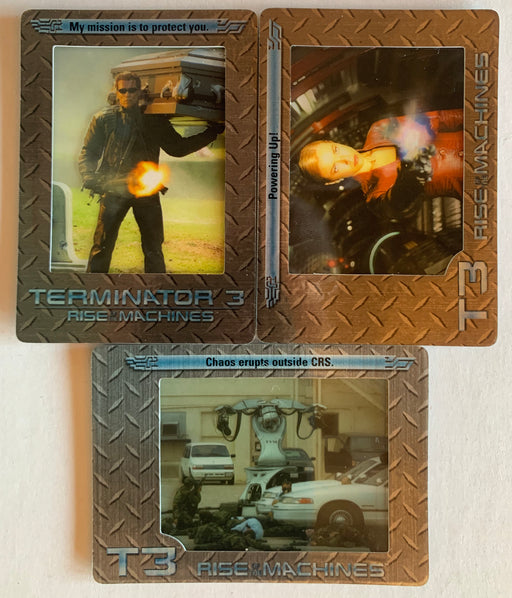 Terminator 3 T3 Film Cell Ultra Rare Metal Filmcardz Chase Card Set UR1 - UR3   - TvMovieCards.com