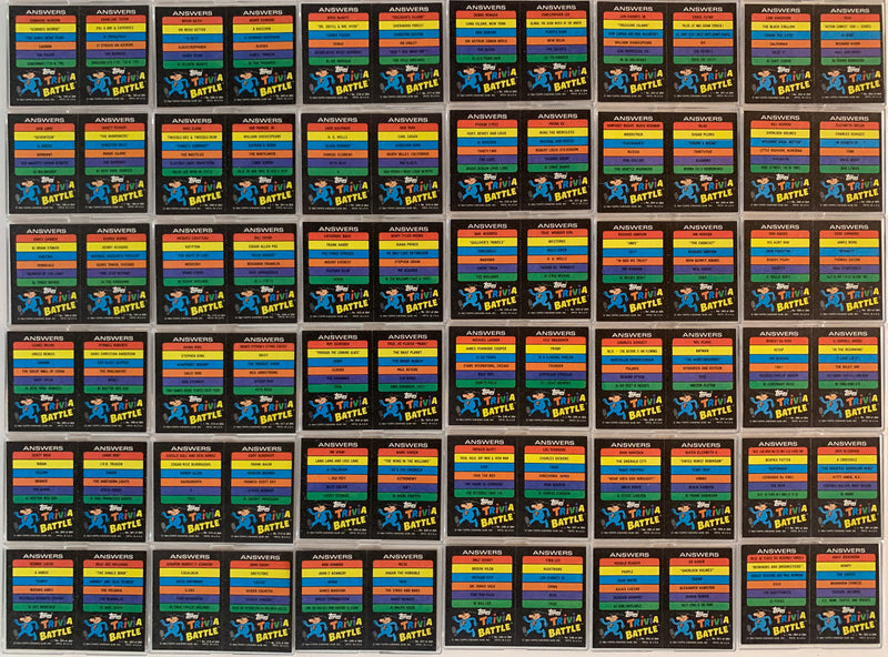 Trivia Battle Vintage Card Set 132 Cards and 11 Stickers 1984 Topps   - TvMovieCards.com