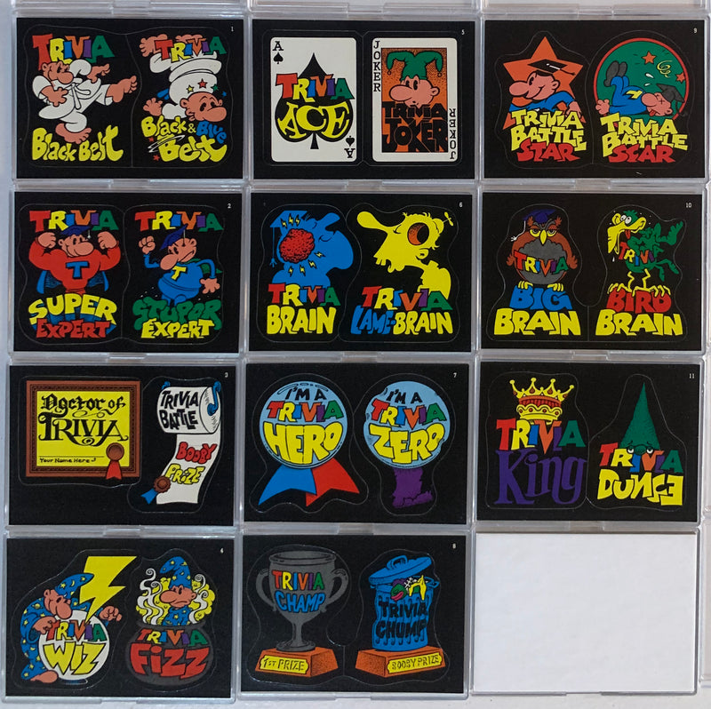 Trivia Battle Vintage Card Set 132 Cards and 11 Stickers 1984 Topps   - TvMovieCards.com
