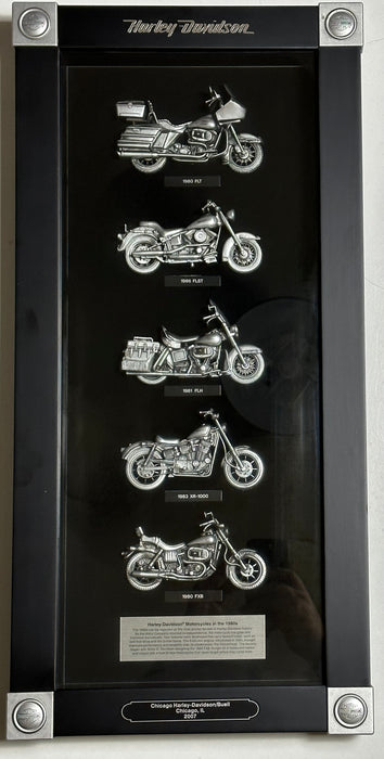 Harley Davidson Motorcycles of the 80, 90s & Racing Machines Pewter Display Set   - TvMovieCards.com