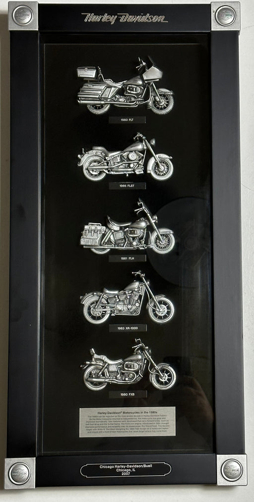 2007 Harley Davidson Motorcycles of the 1980s Pewter Shadowbox Display Set   - TvMovieCards.com