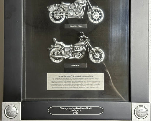 2007 Harley Davidson Motorcycles of the 1980s Pewter Shadowbox Display Set   - TvMovieCards.com
