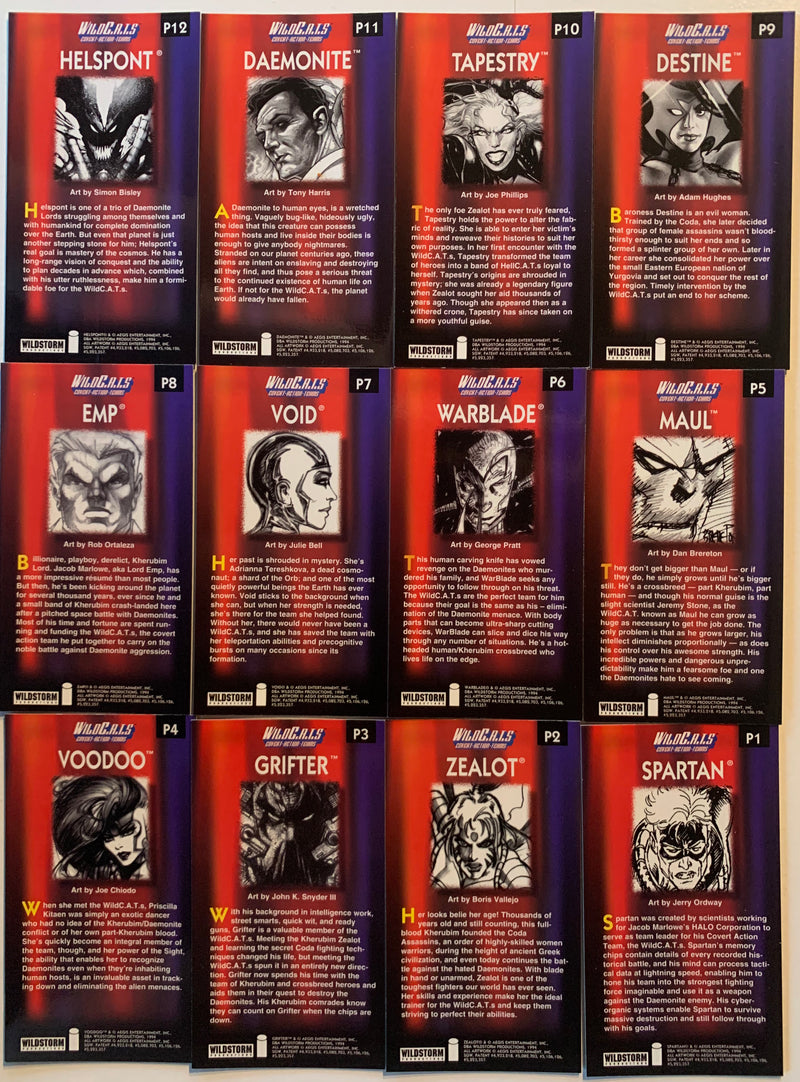 1994 WildC.A.T.s '94 Widevision Painted Refractor Chase Card Set P1 - P12   - TvMovieCards.com