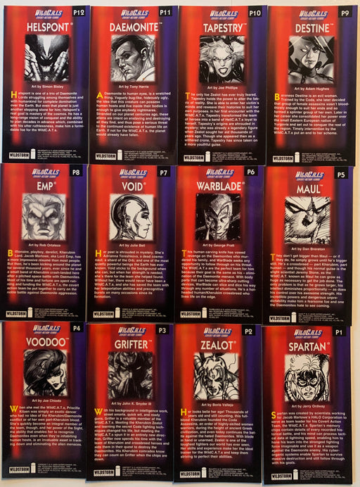 1994 WildC.A.T.s '94 Widevision Painted Refractor Chase Card Set P1 - P12   - TvMovieCards.com