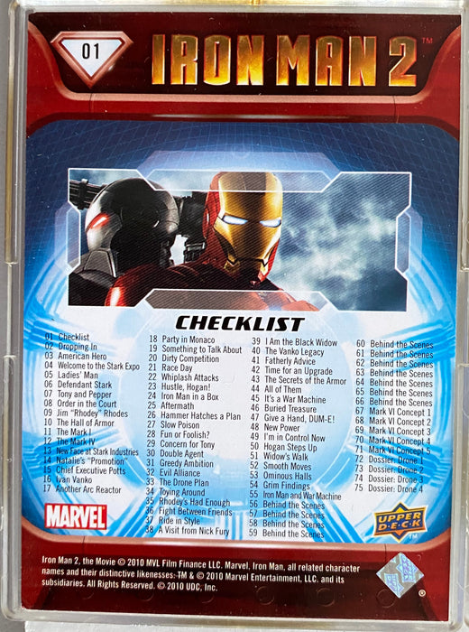 Iron Man Movie 2 Upper Deck Trading Base Card Set 75 Cards 2010   - TvMovieCards.com