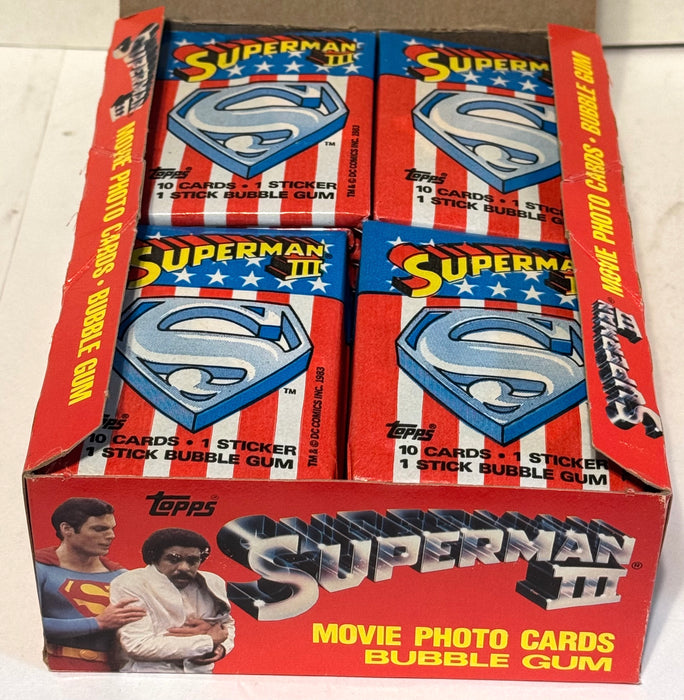 1983 Superman III Movie Vintage Trading Card Wax Box Full 36 Packs Topps - TvMovieCards.com