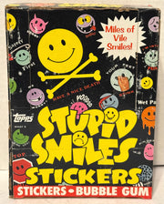 1989 Topps Stupid Smiles Stickers Full Sticker Card Box 48 Sealed Packs - TvMovieCards.com