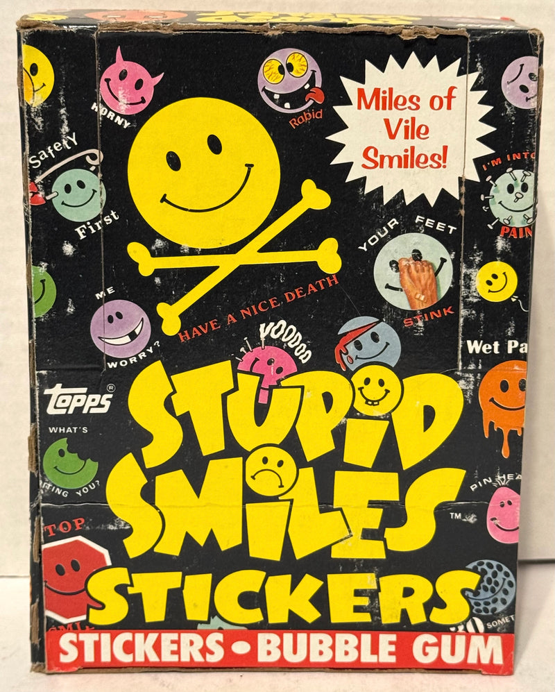 1989 Topps Stupid Smiles Stickers Full Sticker Card Box 48 Sealed Packs - TvMovieCards.com