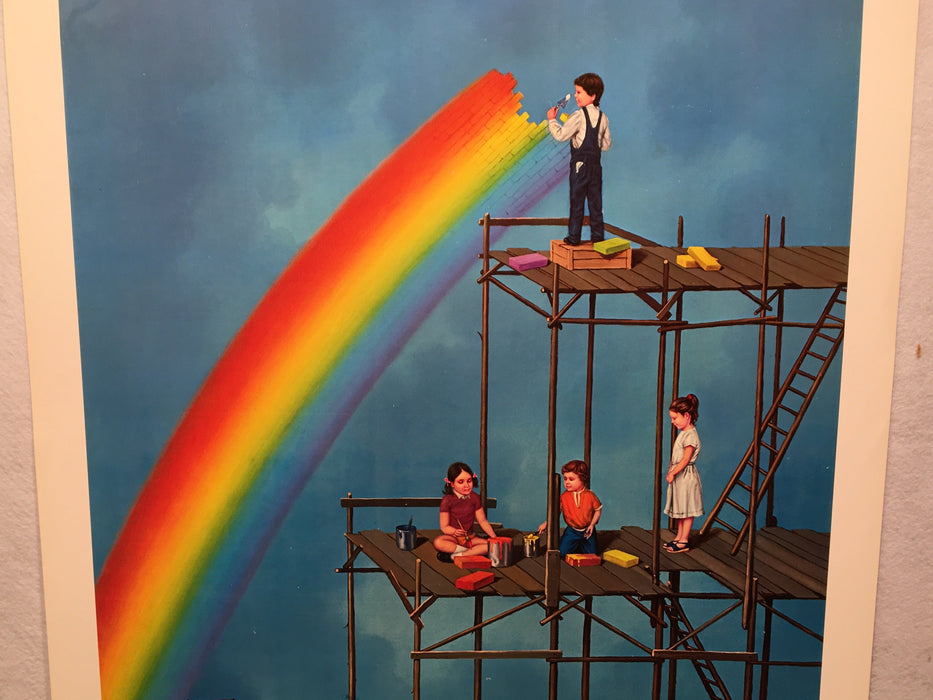 "Building a Rainbow" Tito Salomoni 1979 Art Print Poster 22 x 34   - TvMovieCards.com