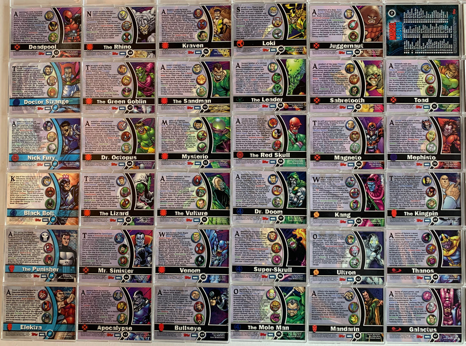 Marvel Legends Base Trading  Card Set 72 Cards Topps 2001   - TvMovieCards.com