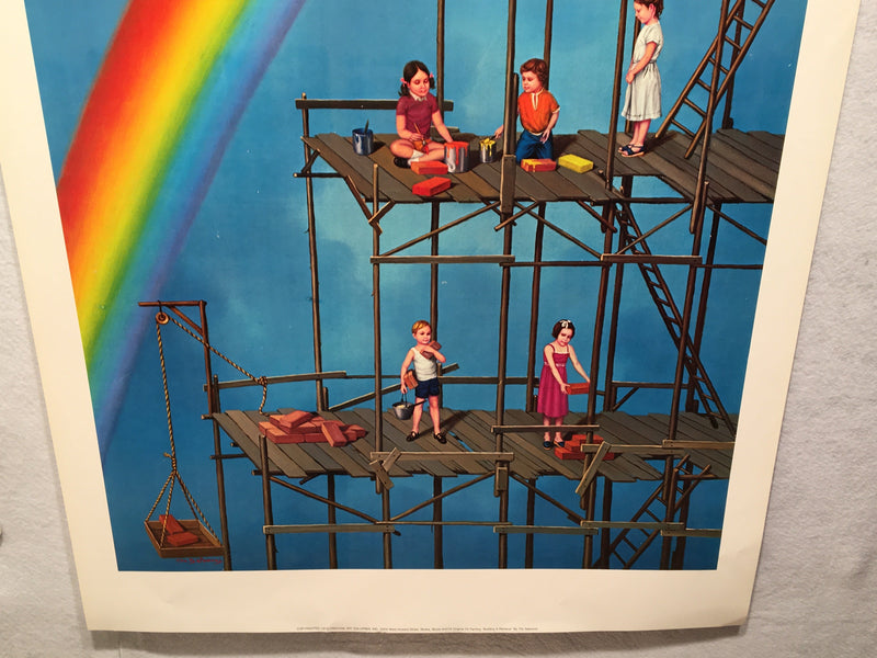 "Building a Rainbow" Tito Salomoni 1979 Art Print Poster 22 x 34   - TvMovieCards.com