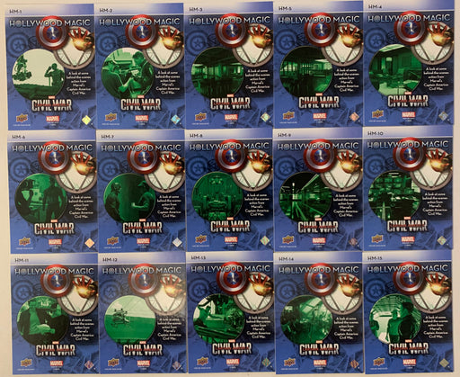 Captain America Civil War Hollywood Magic Chase Card Set (15) HM-1 - HM15 2016 U - TvMovieCards.com
