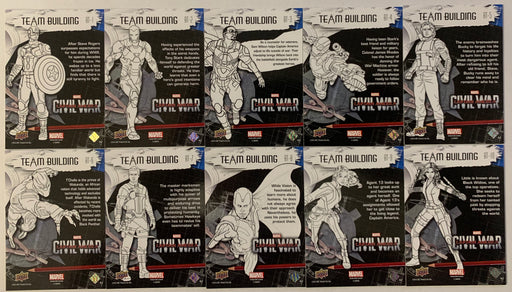 Captain America Civil War Team Building Chase Card Set 10 Cards BT-1 - BT10  UD   - TvMovieCards.com