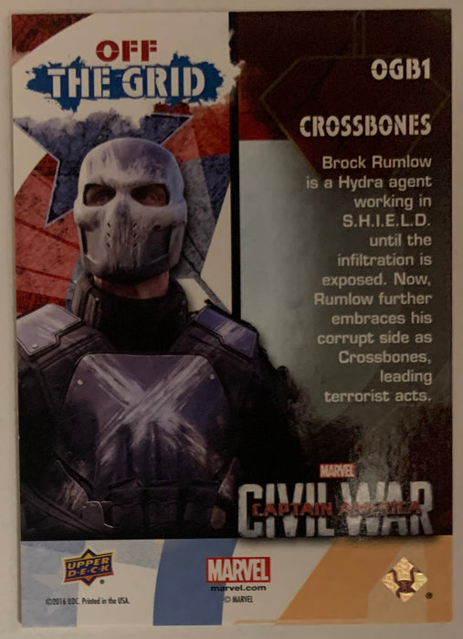 Captain America Civil War Off The Grid Chase Card  OGB1 UD 2016   - TvMovieCards.com