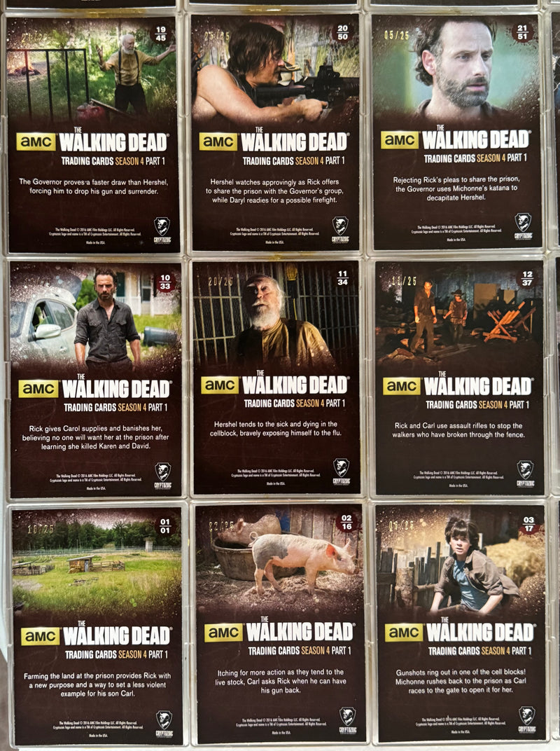 Walking Dead Season 4 Part 1 Gold Foil Parallel Complete Base Trading Card Set o - TvMovieCards.com