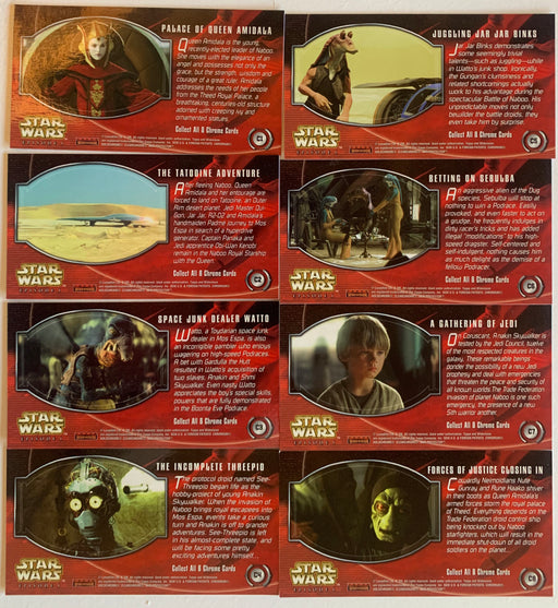 Star Wars Episode 1 Phantom Menace Widevision Chrome Chase Card Set C1-C8   - TvMovieCards.com
