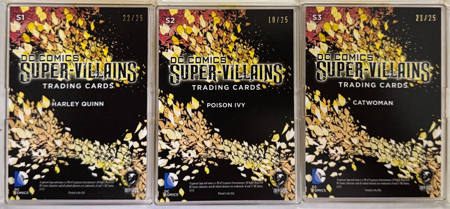 2015 DC Comics Super-Villain Gold Foil Parallel #/25 Siren Chase Card Set S1-S3 - TvMovieCards.com